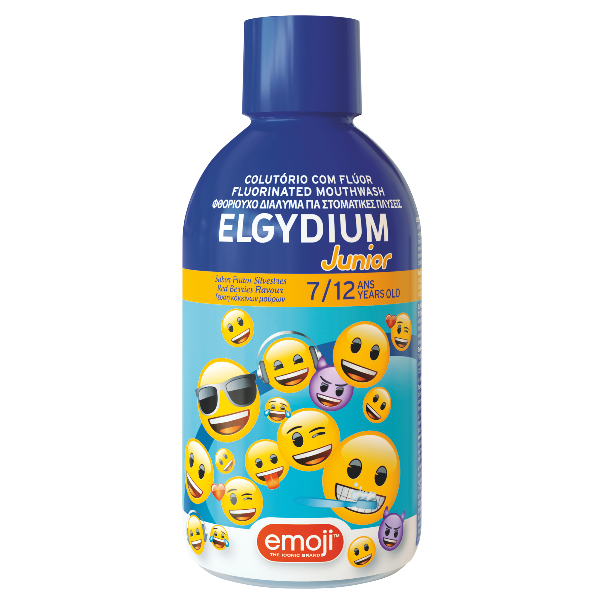 Elgydium Junior Emoji Płyn do płukania jamy ustnej dla dzieci 7-12 lat, 500 ml, cena, opinie, właściwości  zdjęcie