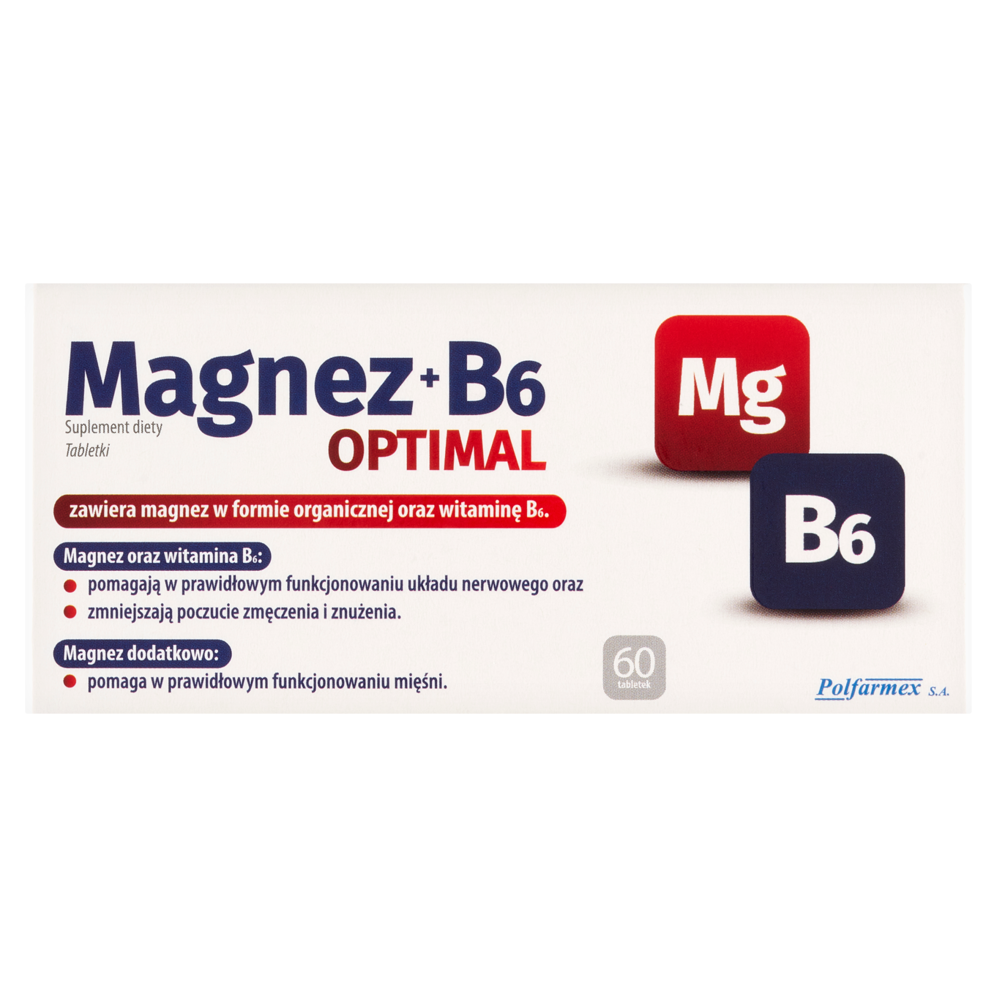 Magnez+B6 Optimal 60 tabletek zdjęcie