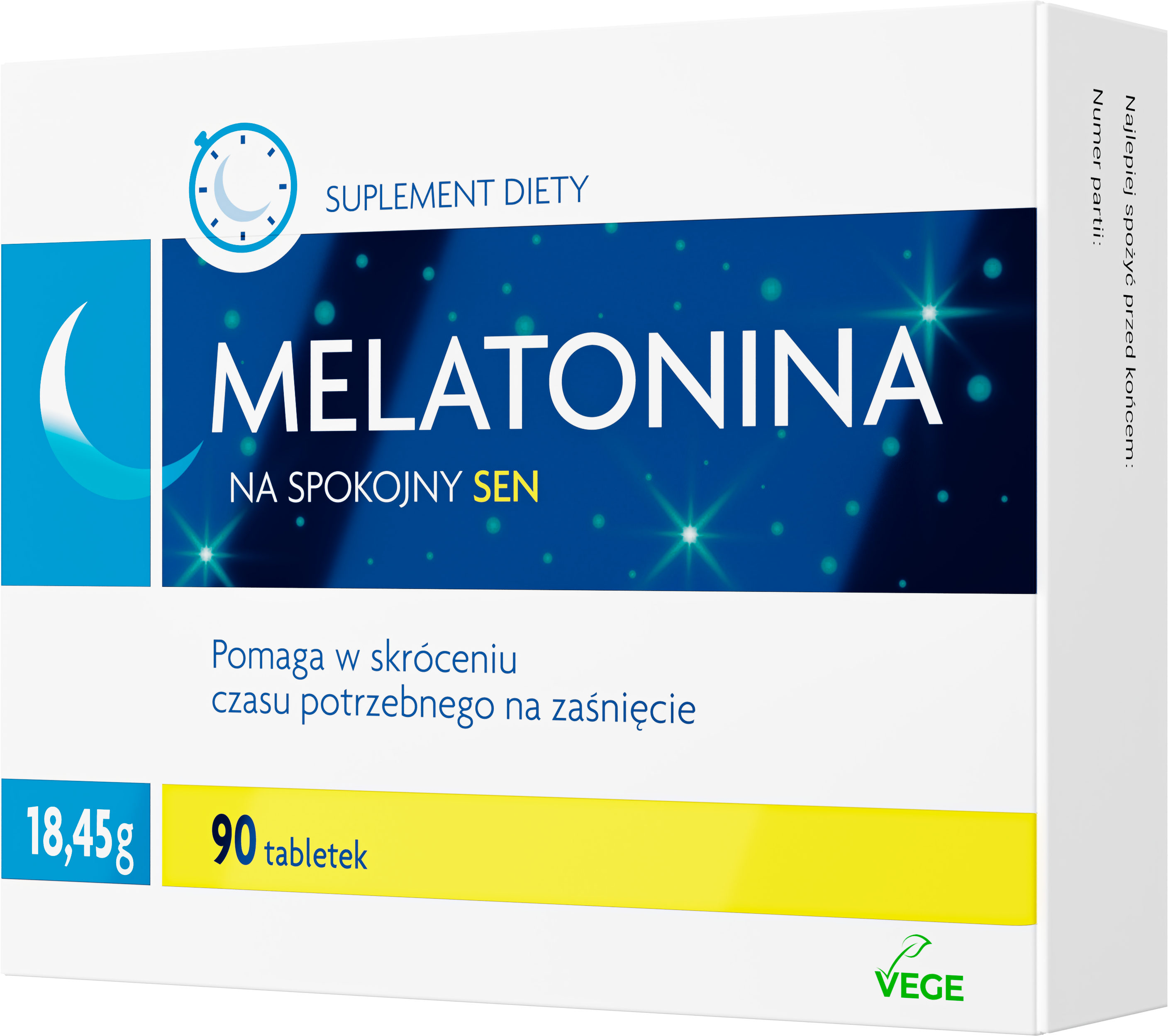 Melatonina 1 mg, 90 tabletek