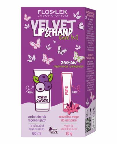 FLOSLEK Zestaw regeneracja i pielęgnacja  
Sorbet do rąk regenerujący, 50 ml  
Wazelina vege do ust pure, 10 g zdjęcie
