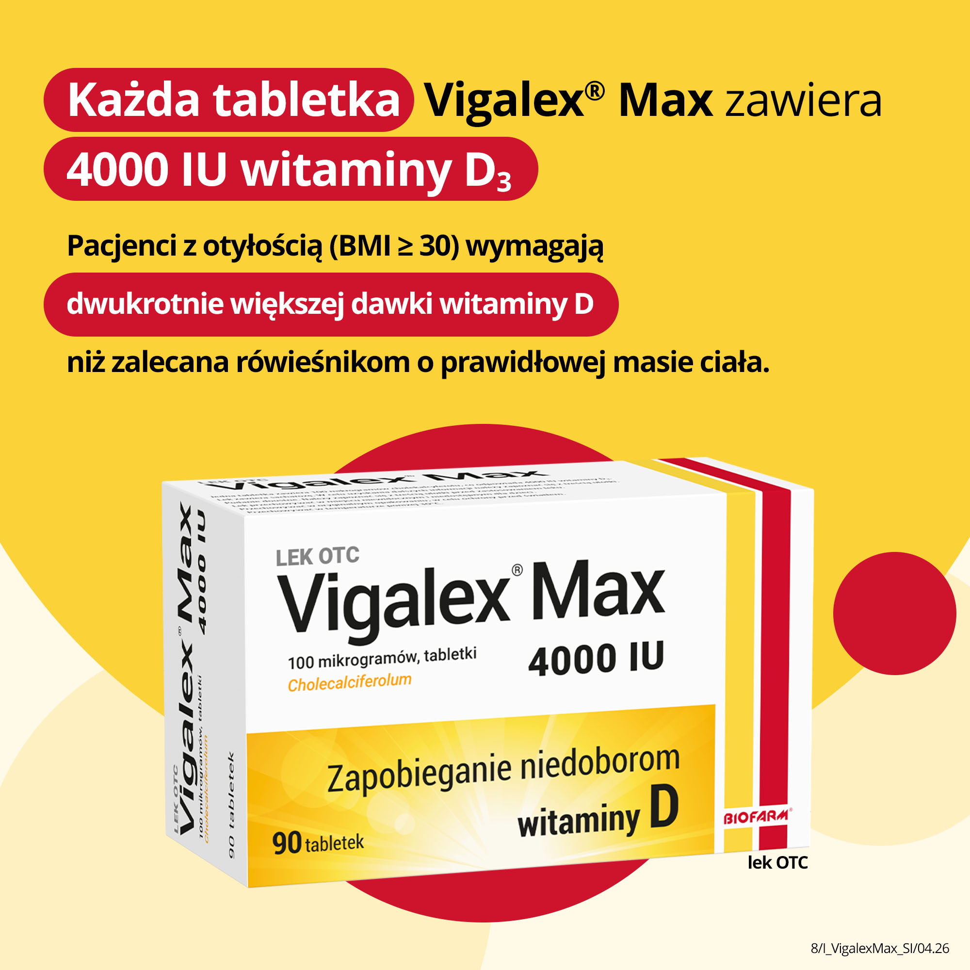 Vigalex Max, 4000 IU, tabletki, 90 sztuk