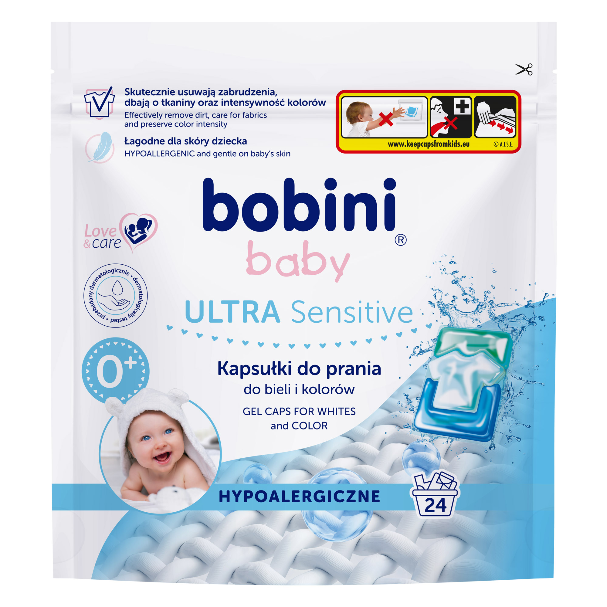 Bobini Baby kapsułki do prania do bieli i kolorów, 24 sztuki zdjęcie