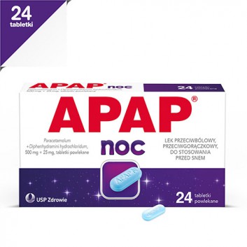 Apap Noc 500 mg + 25 mg 24 tabletki