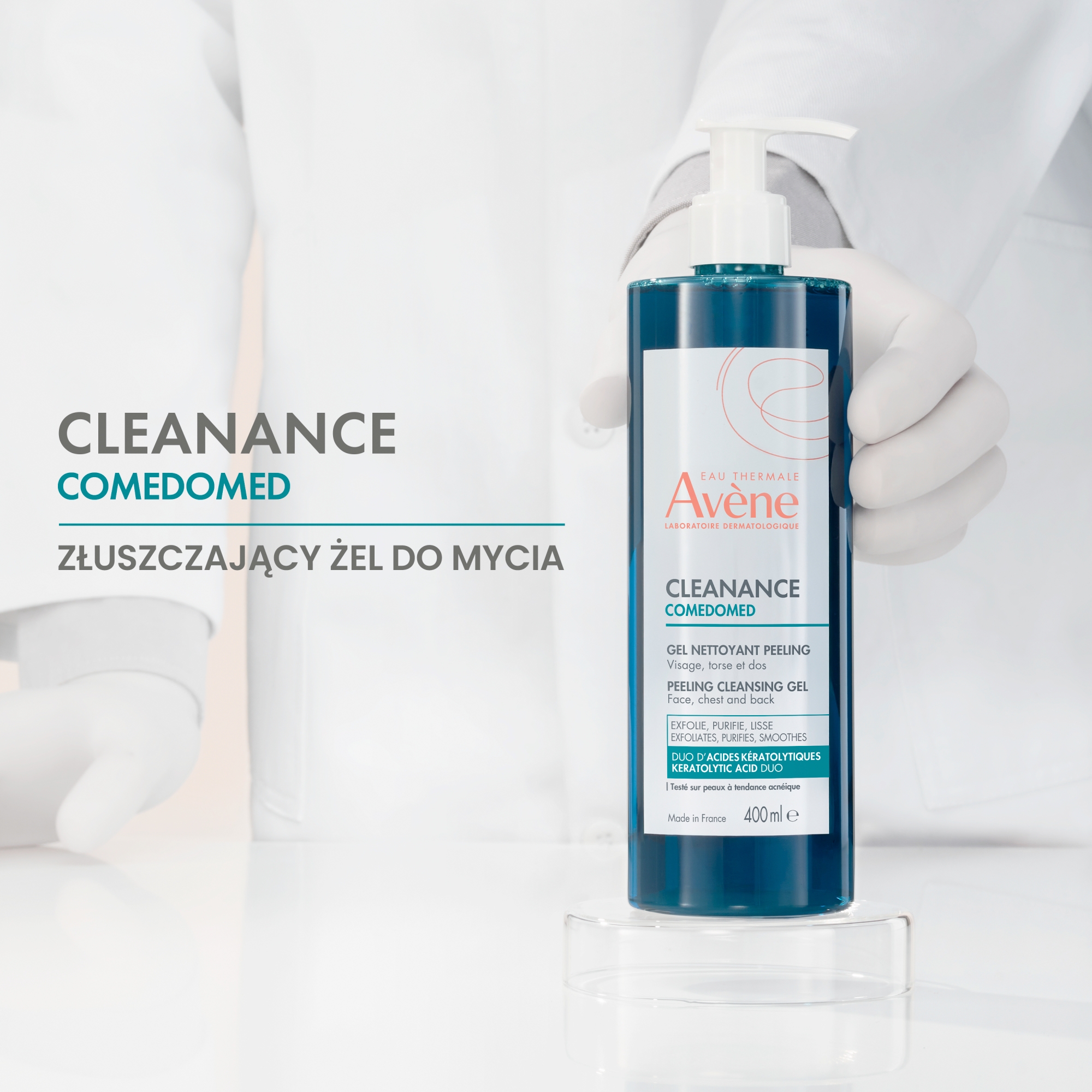 Avene Cleanance Comedomed, złuszczający żel do mycia, 400 ml