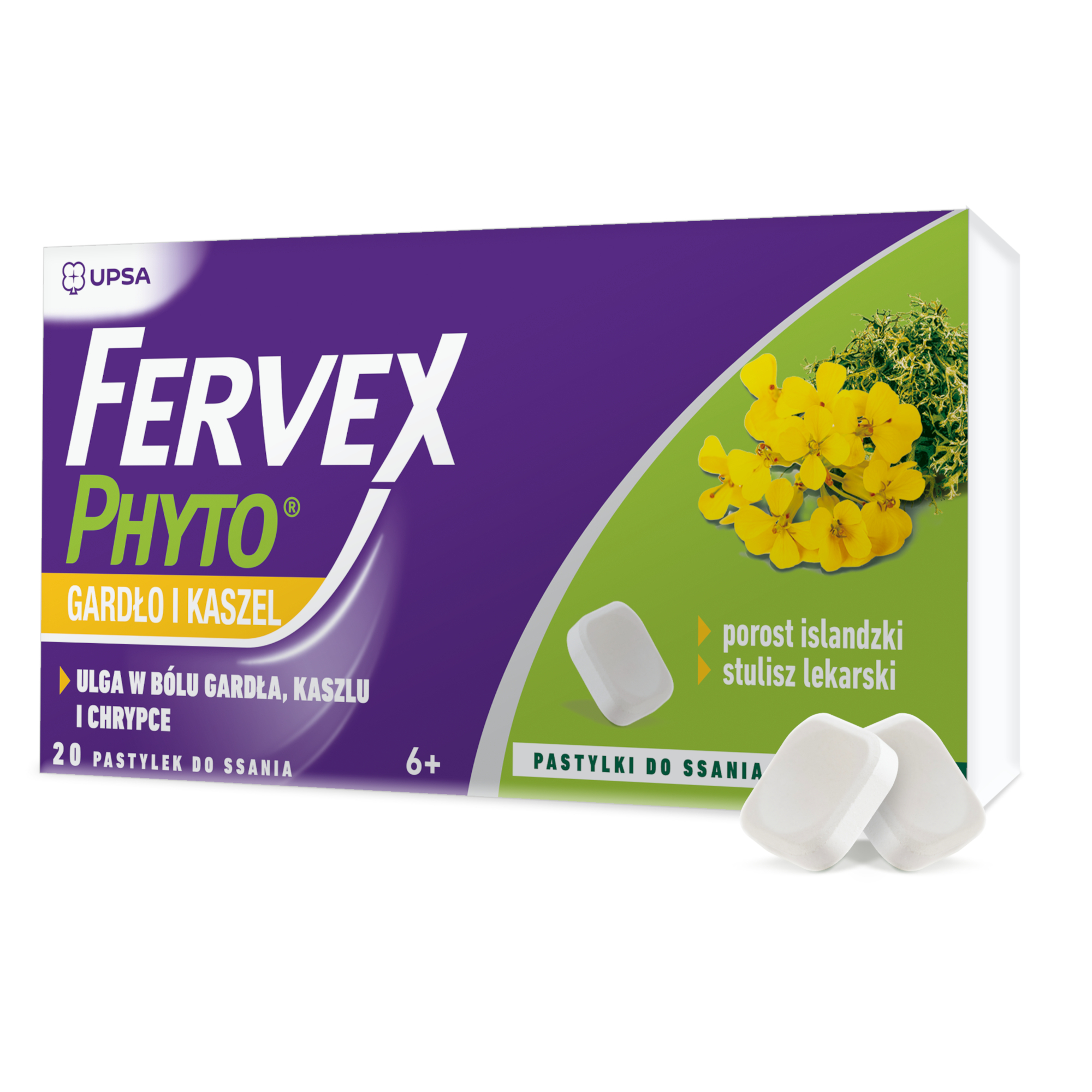 Fervex Phyto gardło i kaszel, pastylki, 20 sztuk