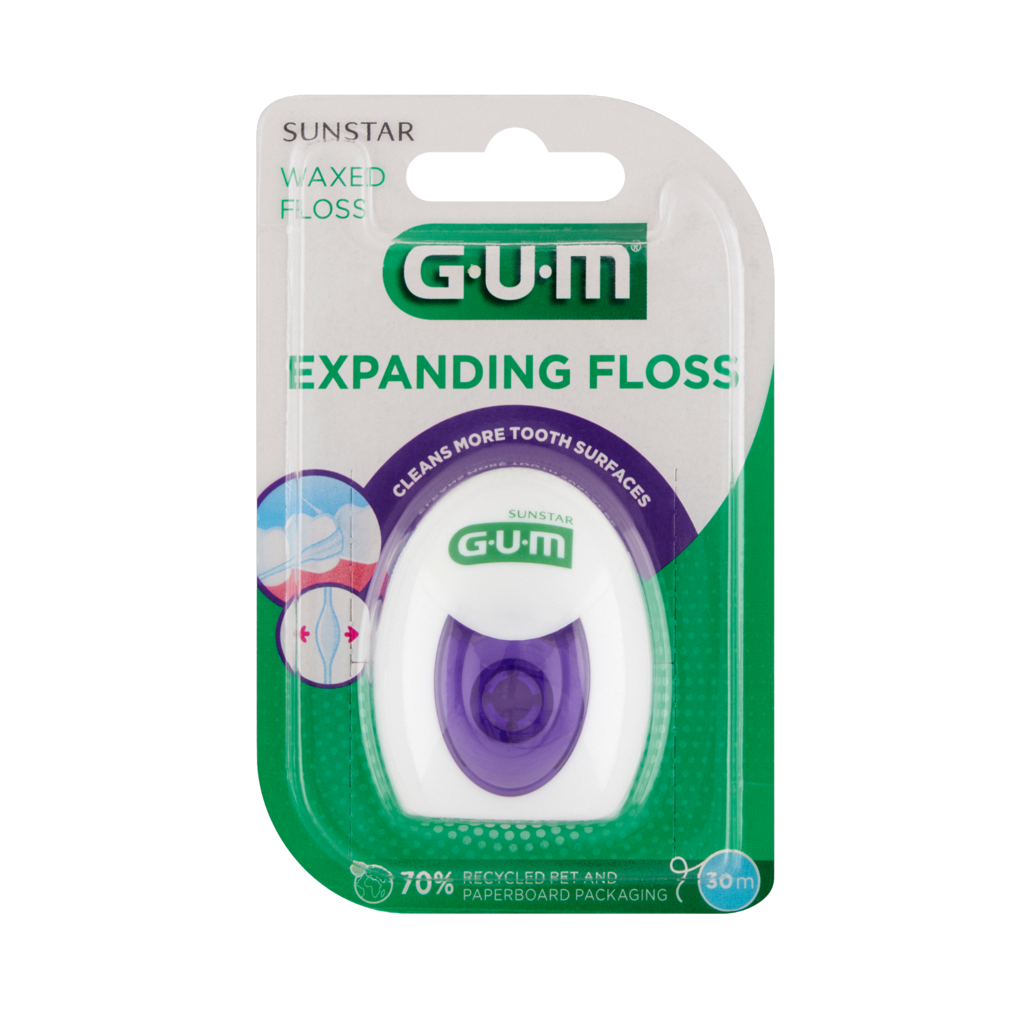 GUM Expanding Floss Waxed nić dentystyczna, pęczniejąca 30 m zdjęcie