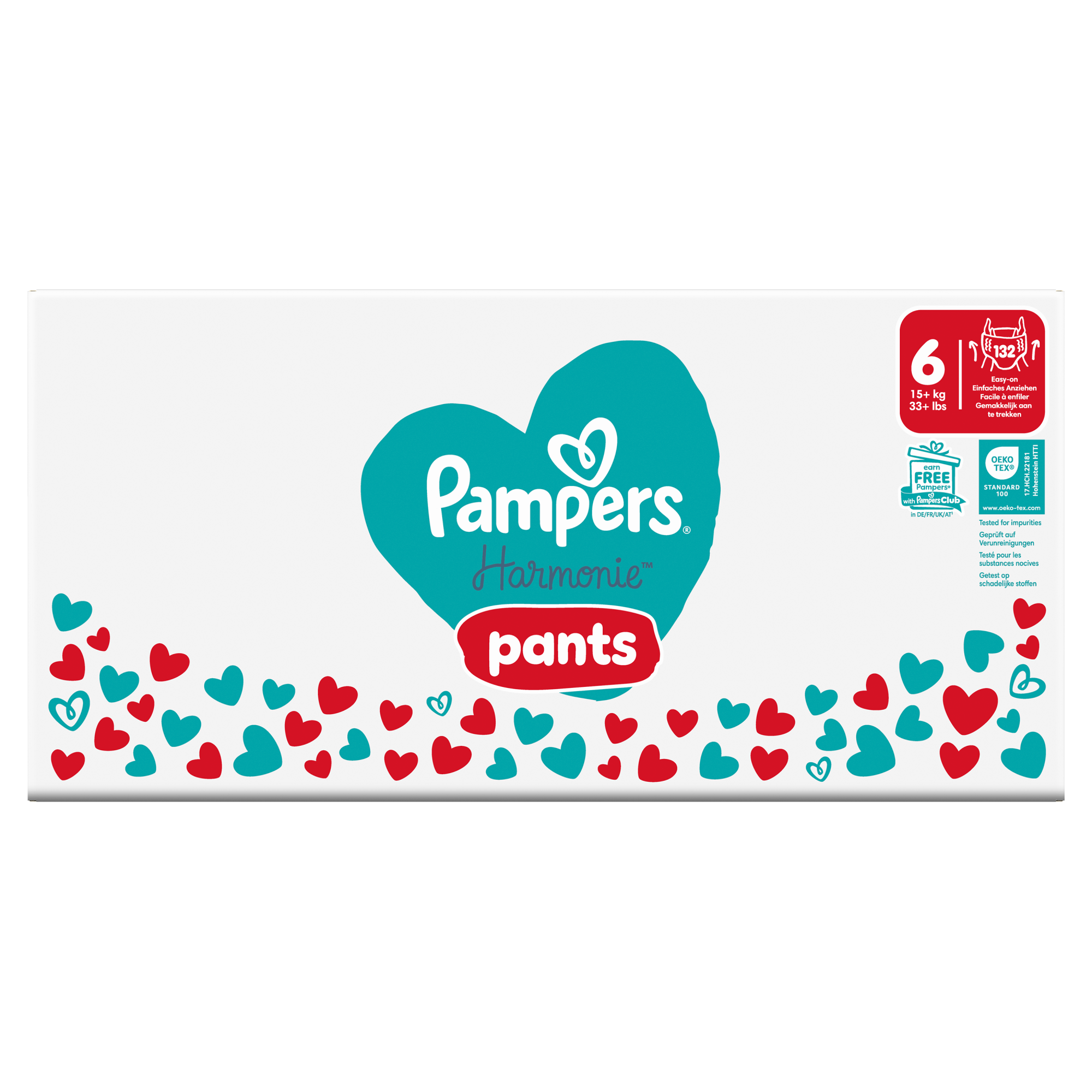 Pampers Harmonie Baby Pieluchomajtki, rozmiar 6 15kg+, 132 sztuk zdjęcie