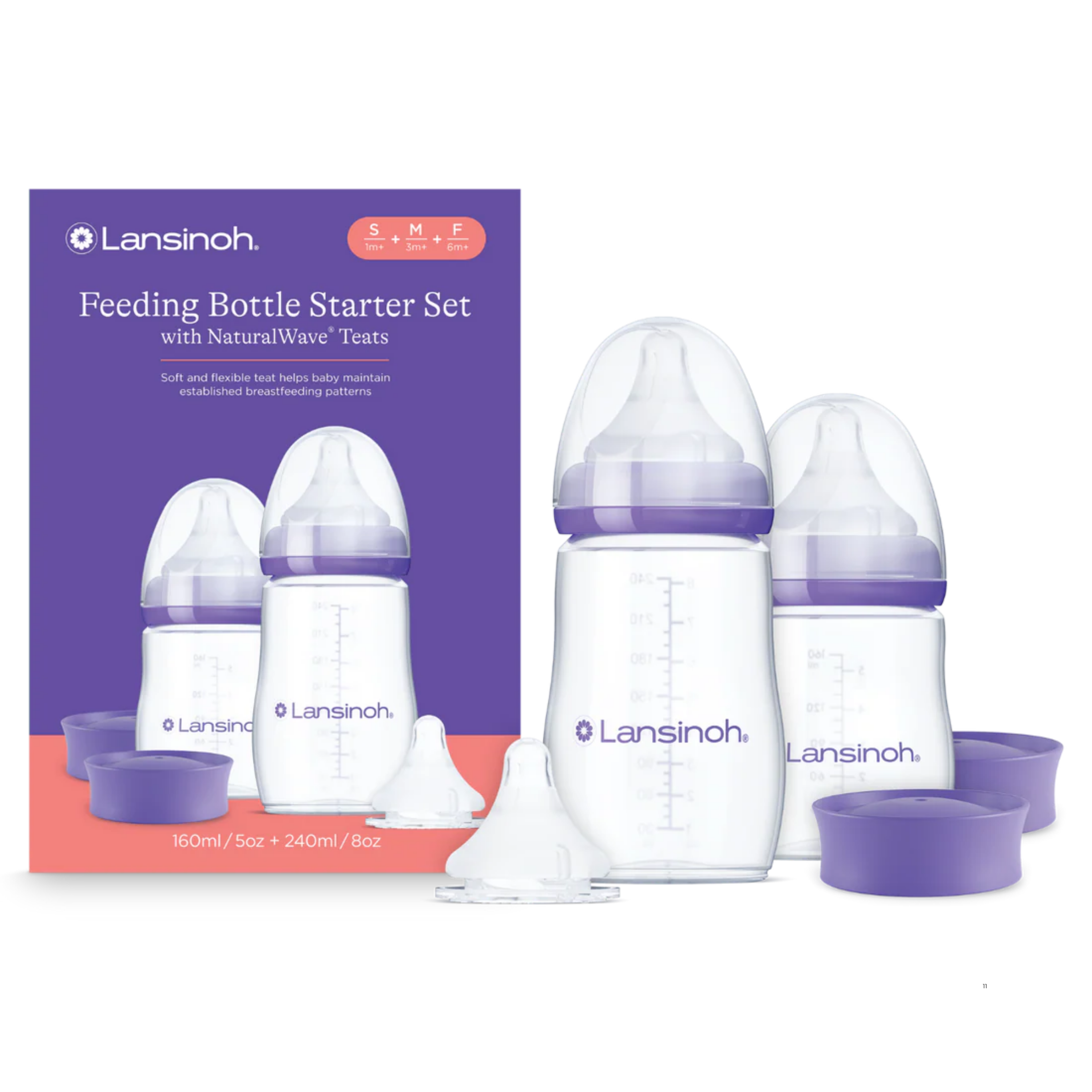 Zestaw Lansinoh Zestaw butelek 160 ml + 240 ml NaturalWave + smoczek Fast zdjęcie