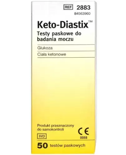 Keto-Diastix testy paskowe do badania moczu 50 sztuk zdjęcie