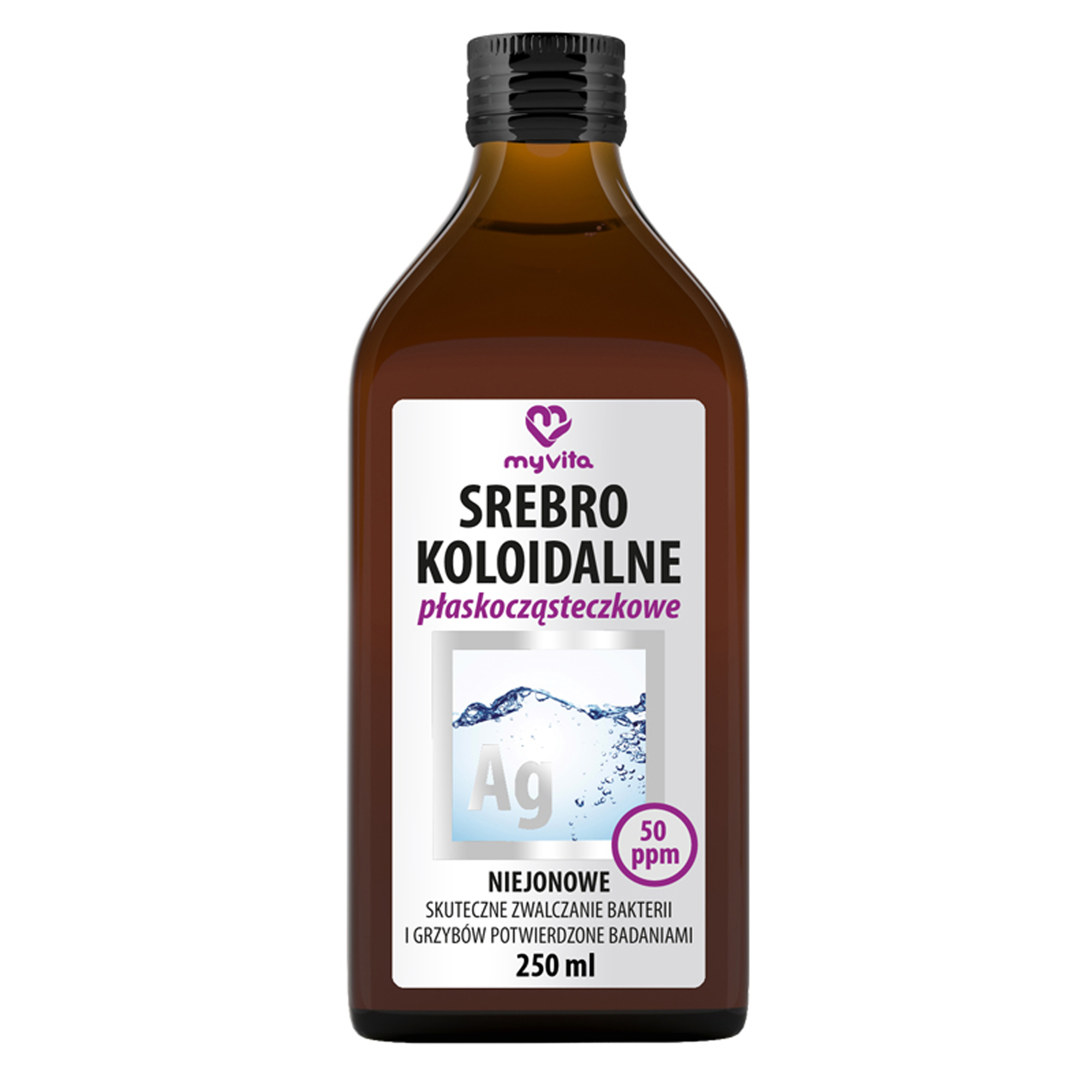 MyVita Srebro koloidalne niejonowe płaskocząsteczkowe 50 ppm, 250 ml zdjęcie