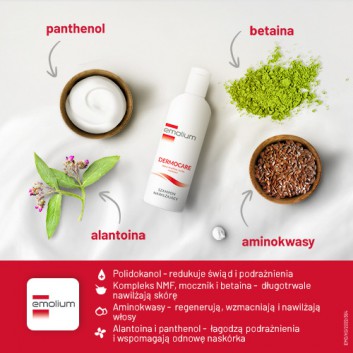 Emolium Dermocare, nawilżający szampon do włosów, 200 ml