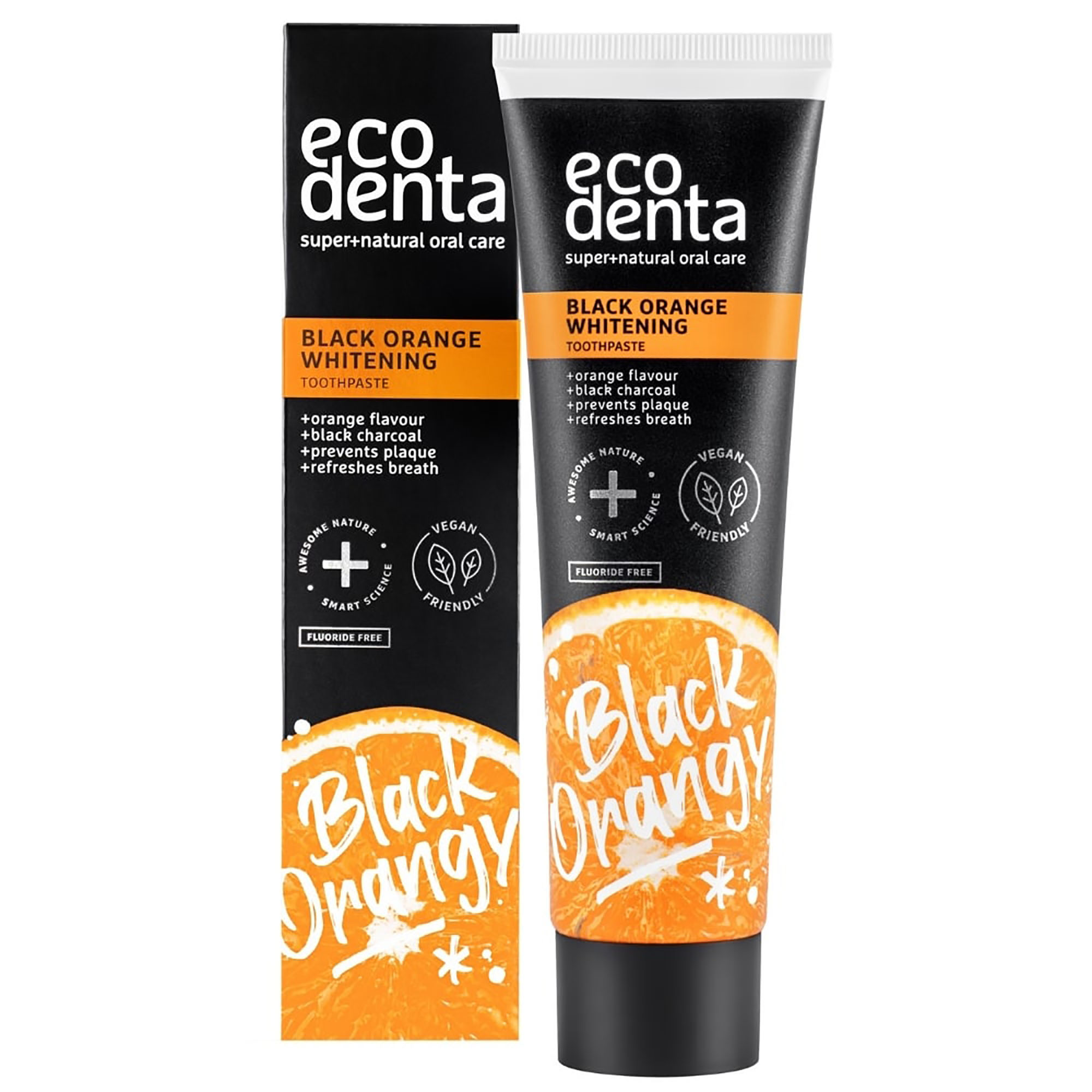 Ecodenta Black Line Orange, pasta wybielająca z czarnym węglem, 100 ml zdjęcie