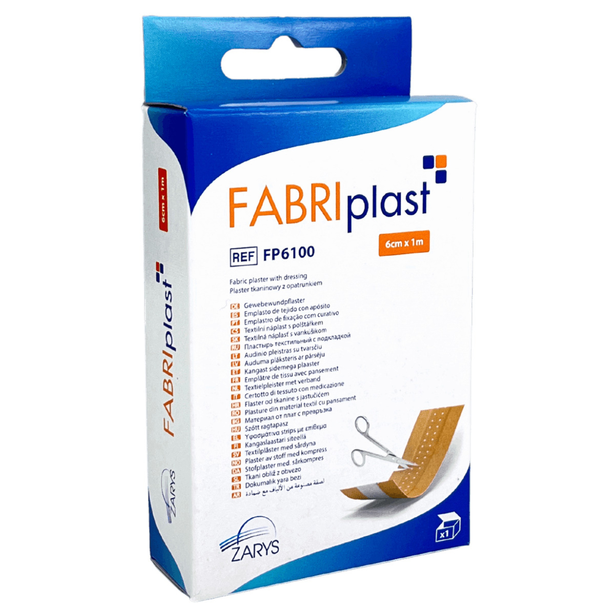 Fabriplast, plaster tkaninowy z opatrunkiem, 6 cmx1 m, 1 szt zdjęcie