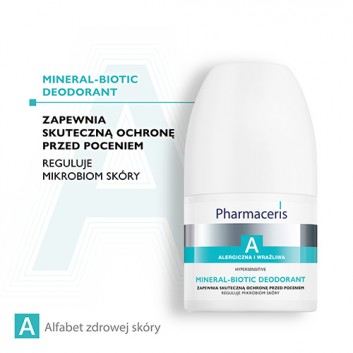 Pharmaceris A Mineral-Biotic dezodorant zapewniający skuteczną ochronę przed poceniem roll-on 50 ml