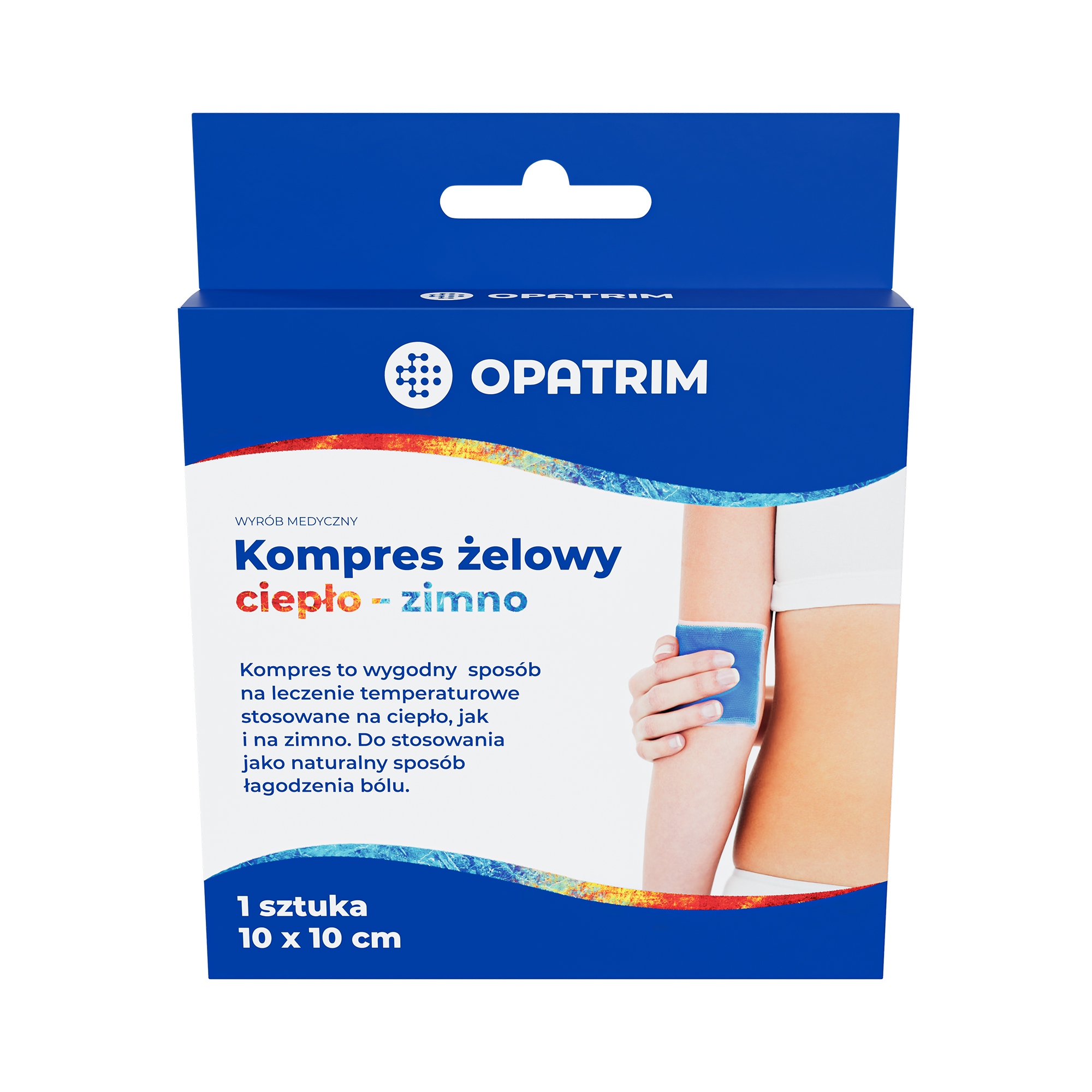Opatrim Kompres żelowy ciepło-zimno 10x10 cm, 1 sztuka