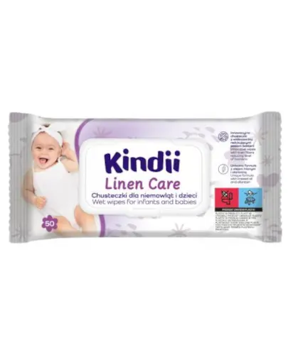 Kindii Linen Care chusteczki dla niemowląt i dzieci 50 sztuk zdjęcie