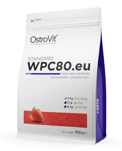 OstroVit Standard WPC80.eu smak truskawkowy 900 g zdjęcie
