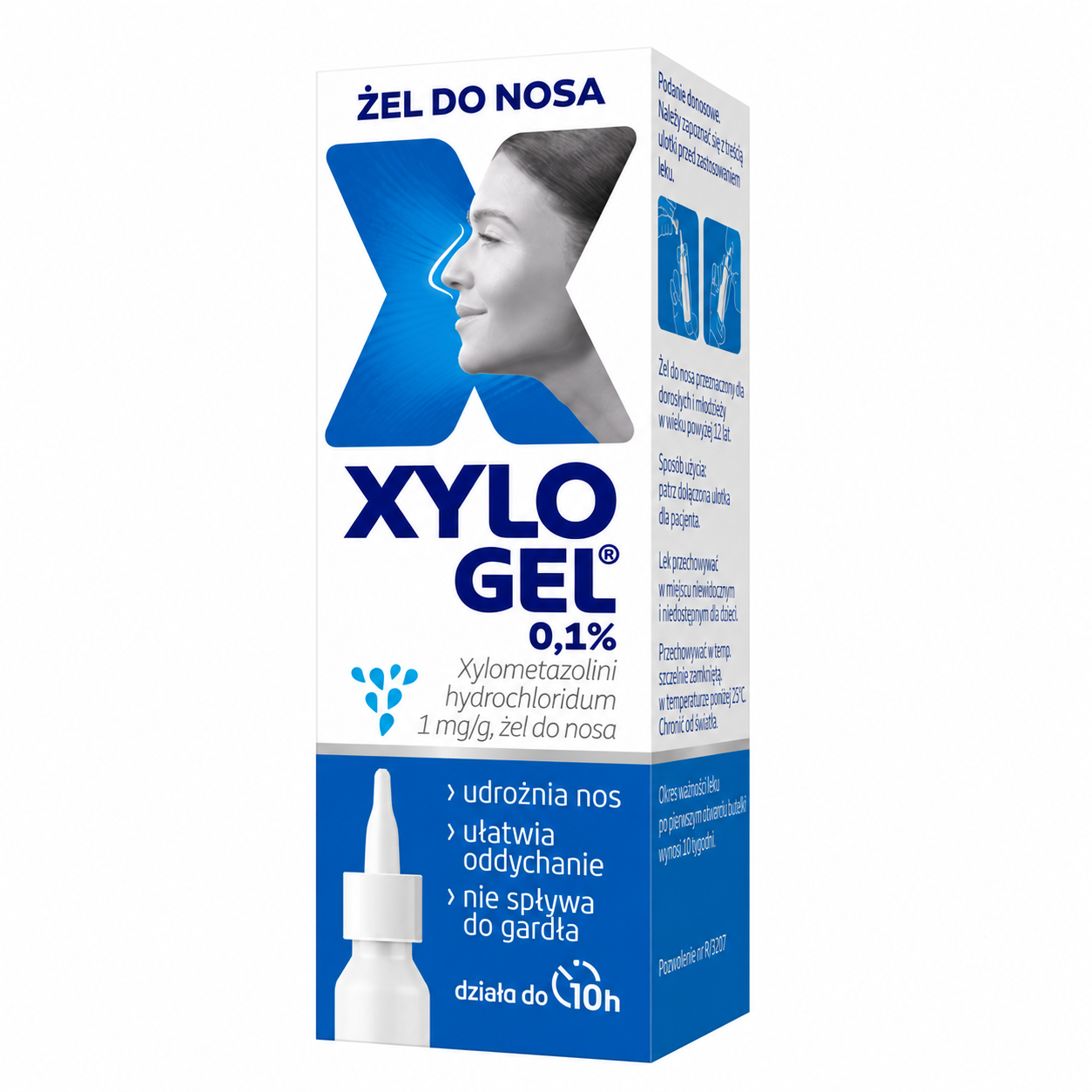 Xylogel, 0,1% Żel do nosa w butelce z dozownikiem, 10 g zdjęcie