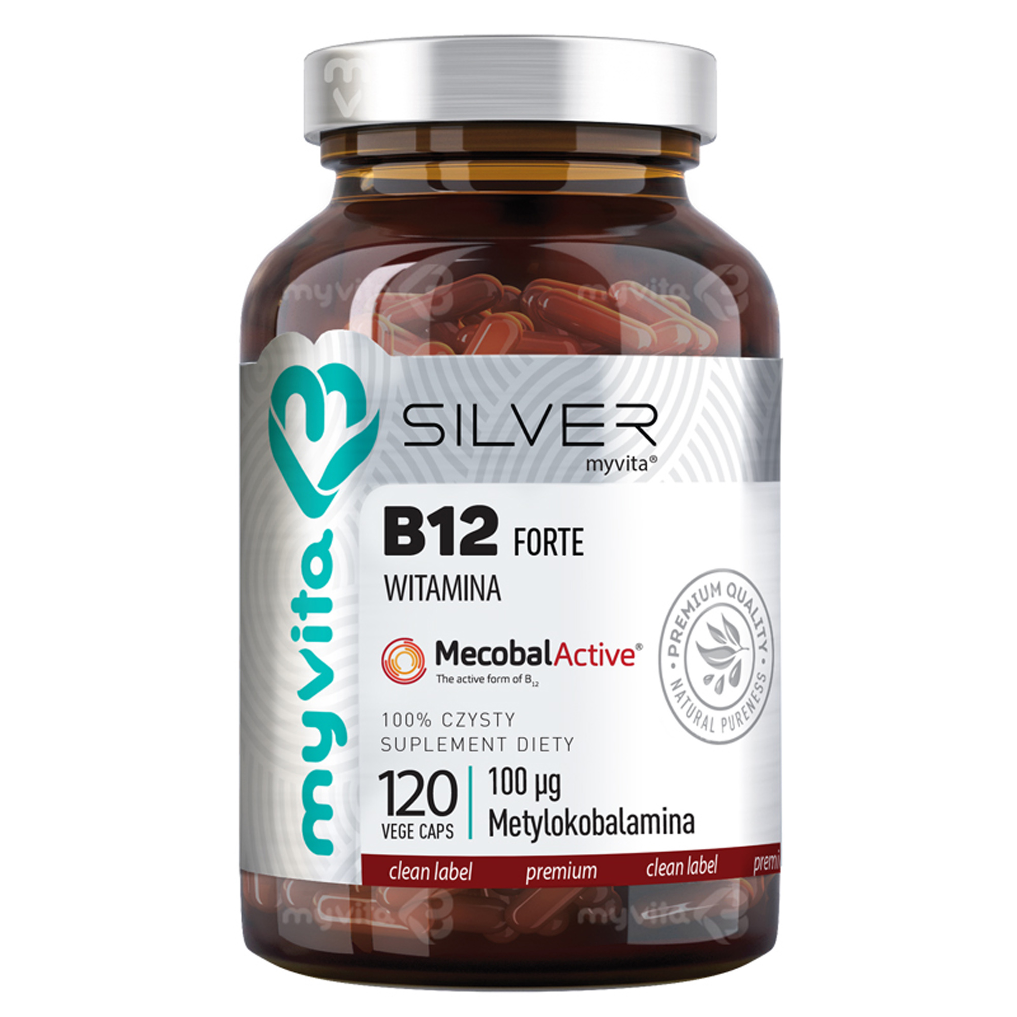 MyVita Silver witamina B12 forte 120 kapsułek zdjęcie