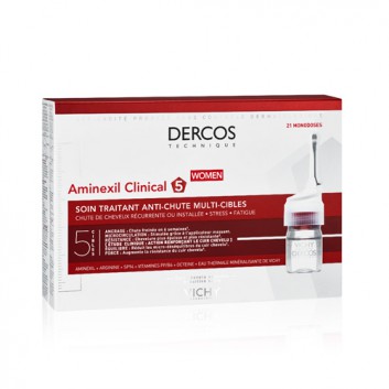 Vichy Dercos Aminexil Clinical 5 kuracja przeciw wypadaniu włosów dla kobiet 21 ampułek