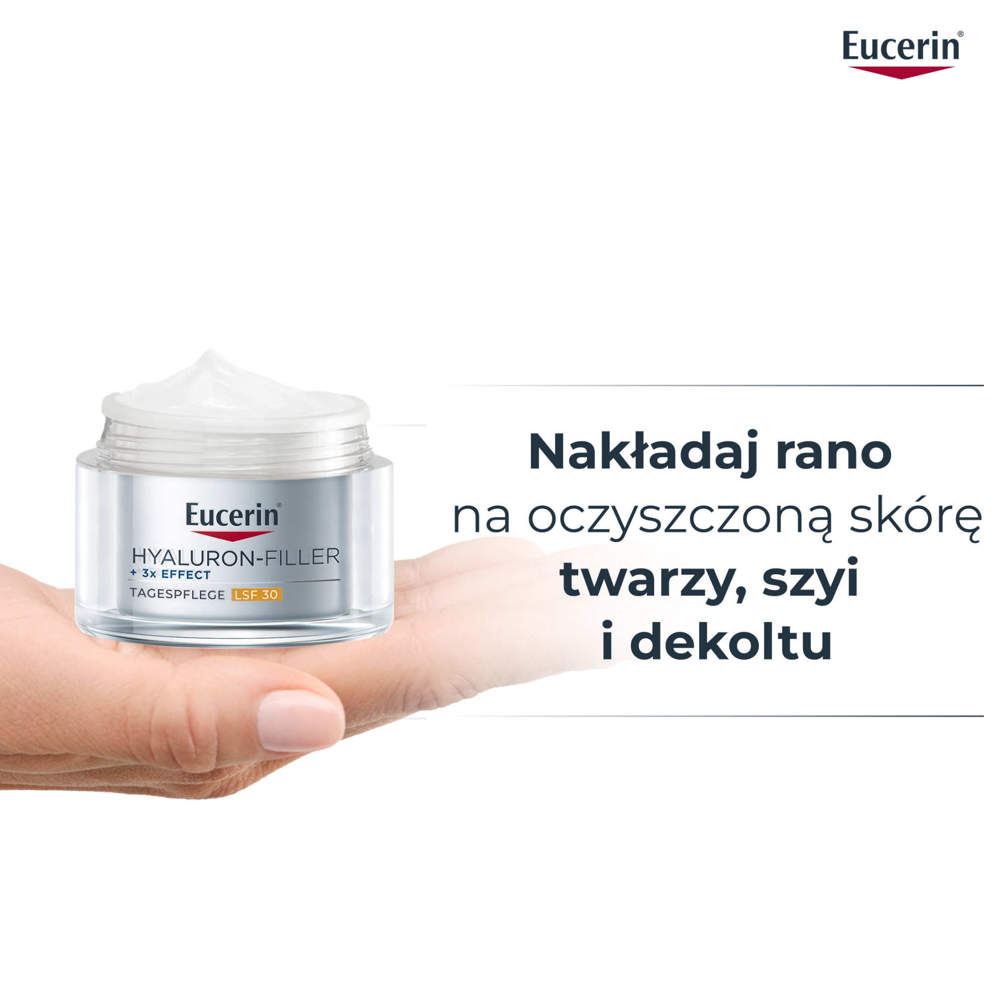 Eucerin Hyaluron-Filler krem na dzień SPF 30  z Kwasem Hialuronowym do każdego typu skóry przeciwzmarszczkowy, refill, 50 ml