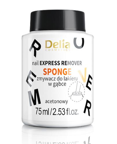 Delia Nail Express Remover Sponge Zmywacz do lakieru z gąbką acetonowy - 75 ml - cena, opinie, stosowanie  zdjęcie