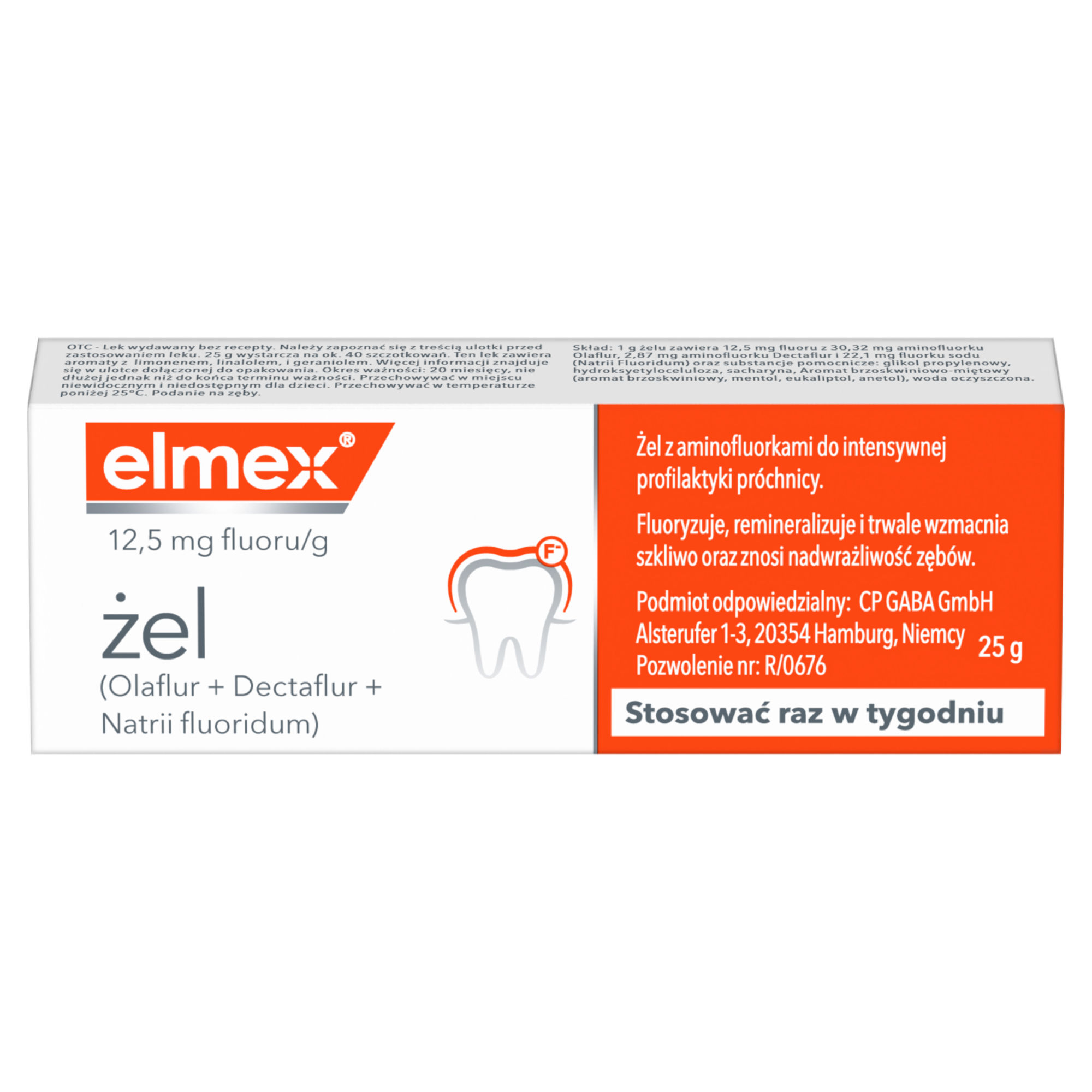 Elmex 12,5 mg fluoru/g żel przeciw próchnicy 25 g
