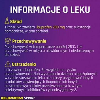 Ibuprom Sprint Caps, 200 mg, kapsułki miękkie, 24 sztuk