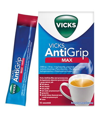 VICKS SYMPTOMED MAX Smak pomarańczowy, 10 saszetek zdjęcie