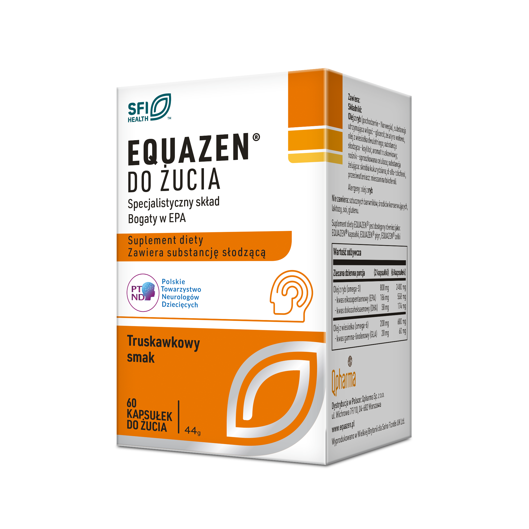 Equazen do żucia, truskawkowy smak, 60 kapsułek zdjęcie