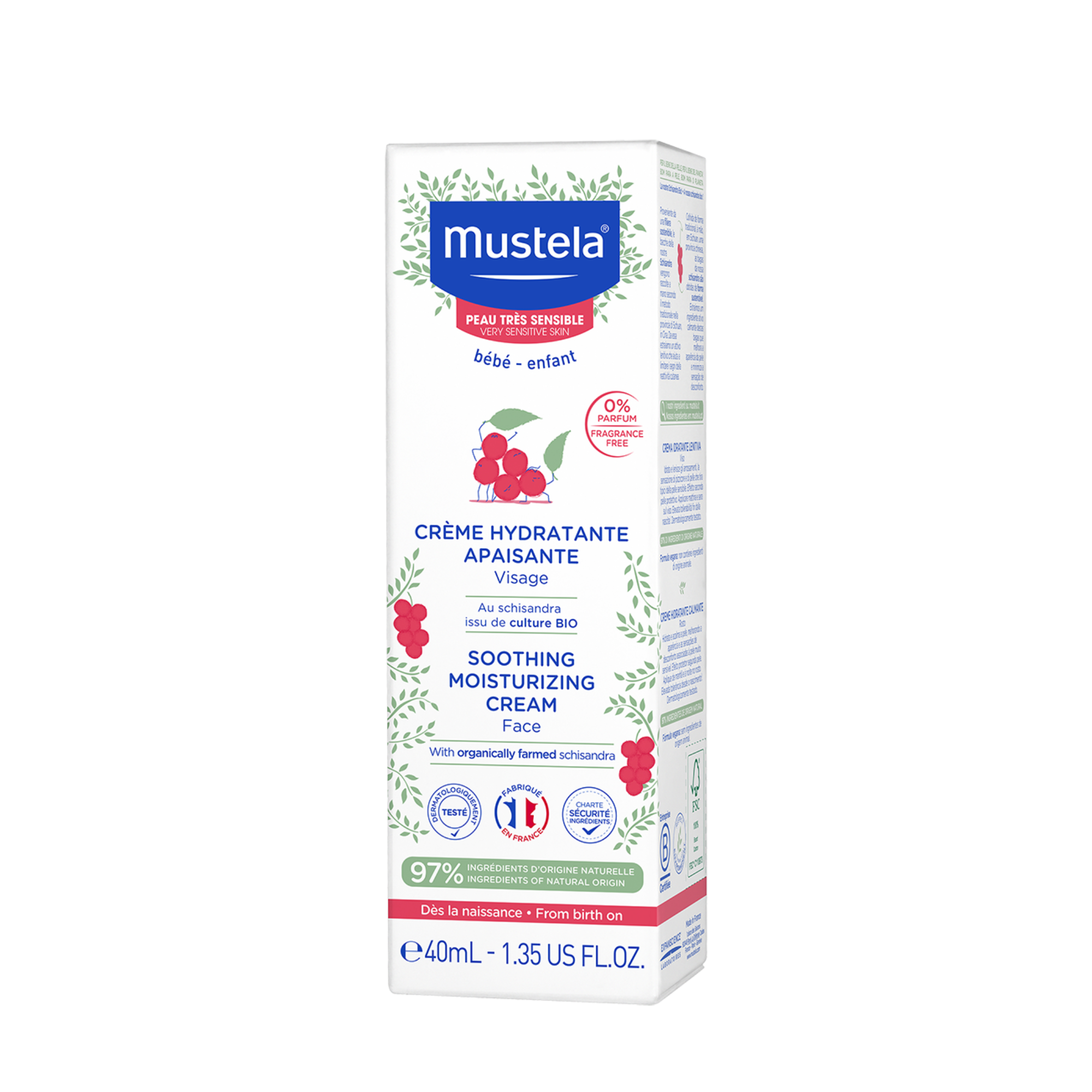 Mustela Bebe Enfant łagodzący krem nawilżający do skóry wrażliwej 40 ml zdjęcie