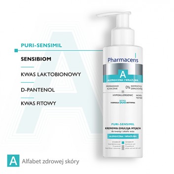 Pharmaceris A, kremowa emulsja myjąca do twarzy, 190 ml