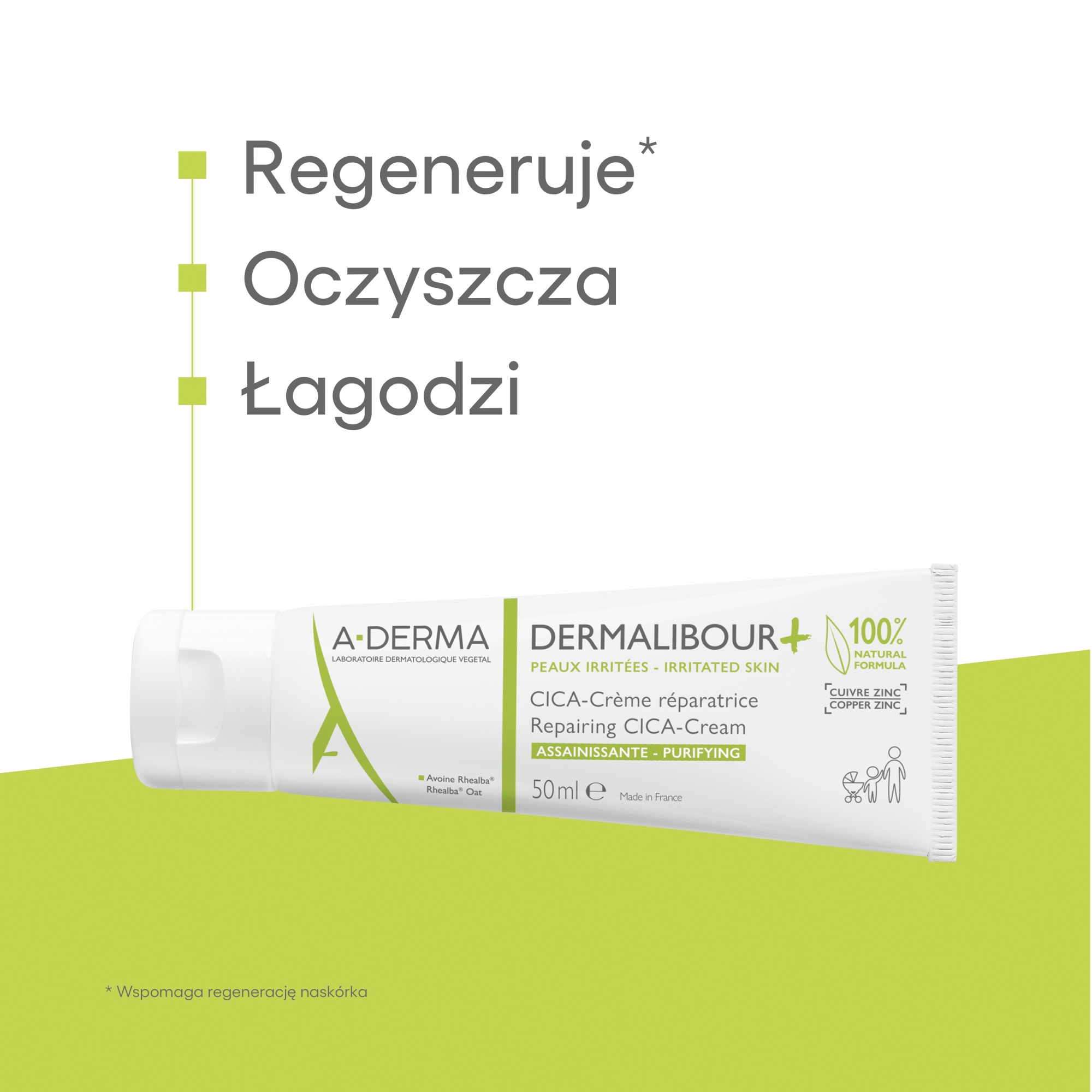 A-Derma Dermalibour+ CICA Krem regenerujący, oczyszczanie 50 ml