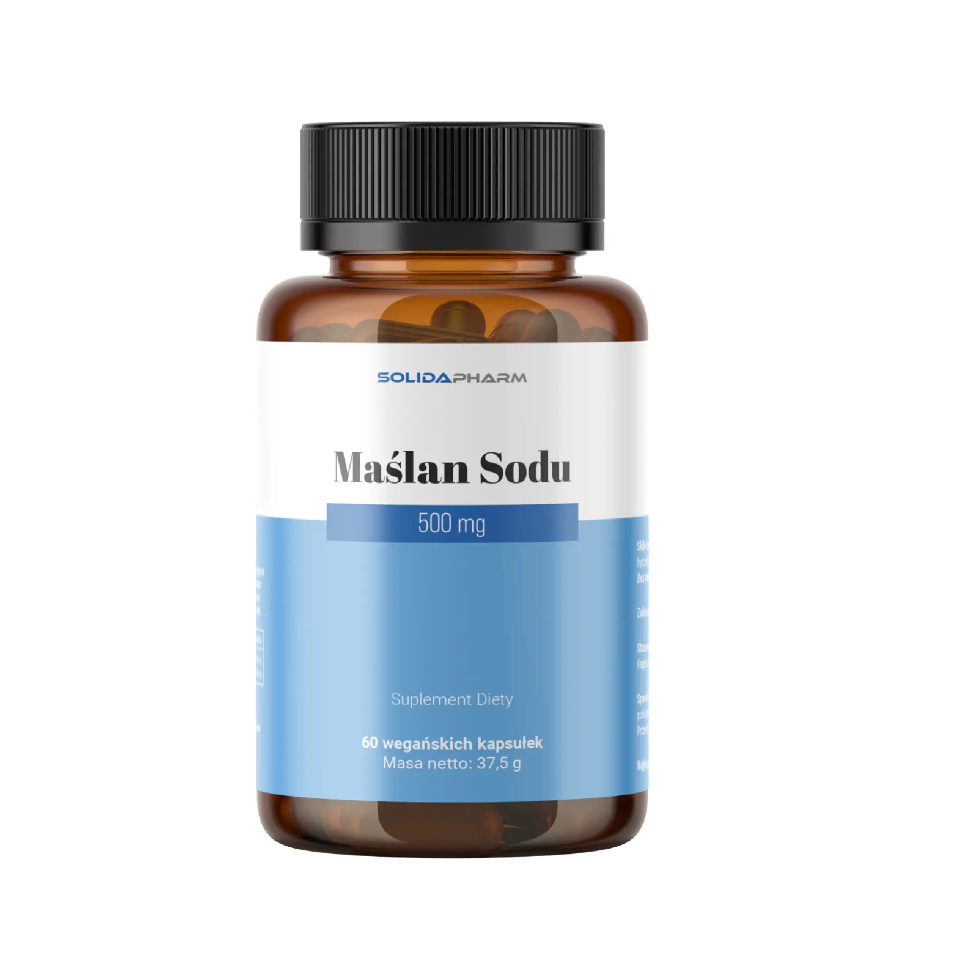 Solida Pharm, Maślan Sodu 500 mg, kapusłki, 60 sztuk zdjęcie