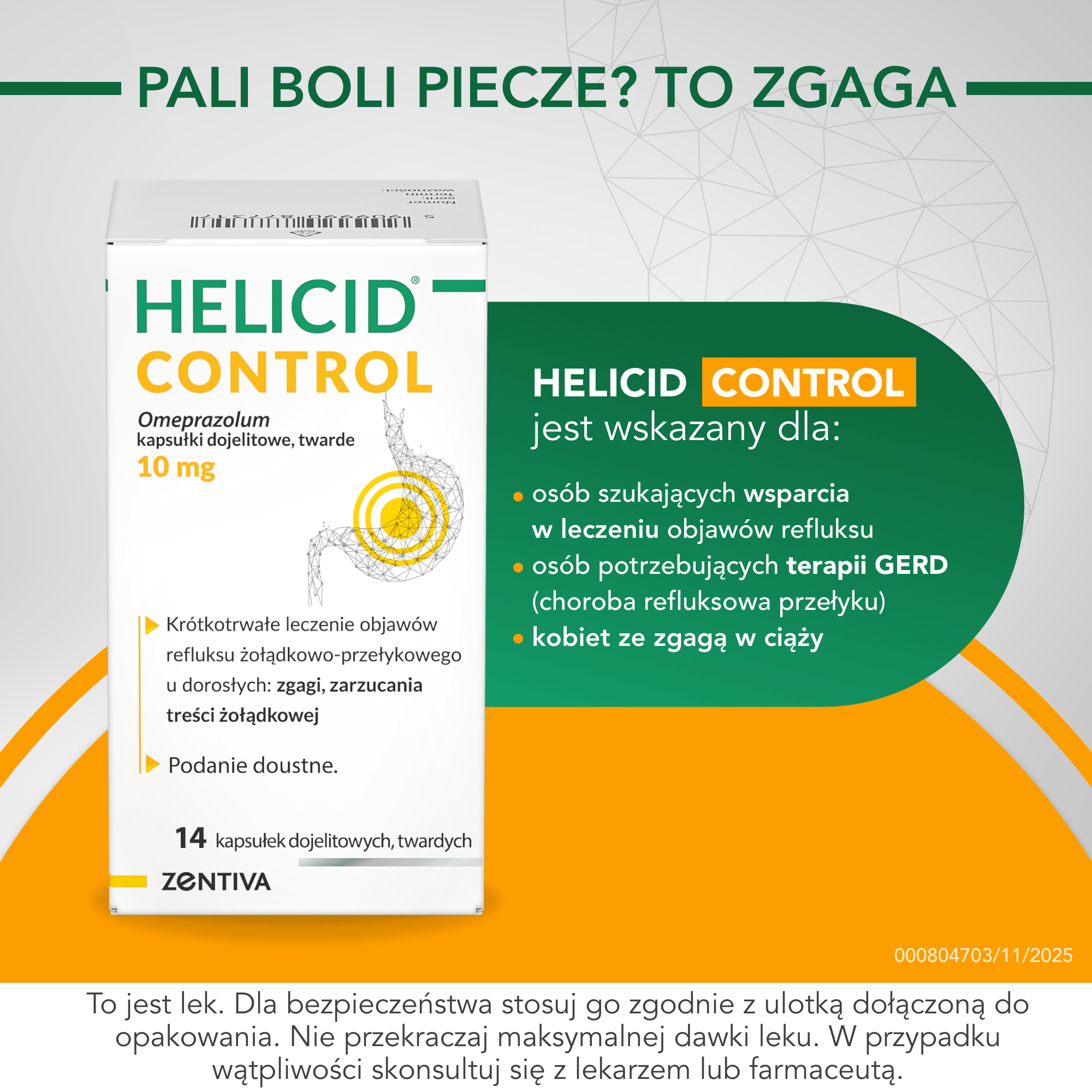 Helicid Control 10 mg 14 kapsułek