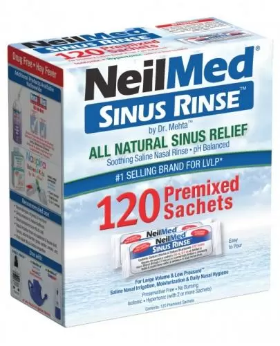Sinus Rinse zestaw uzupełniający do płukania nosa i zatok dla dorosłych, 120 saszetek zdjęcie