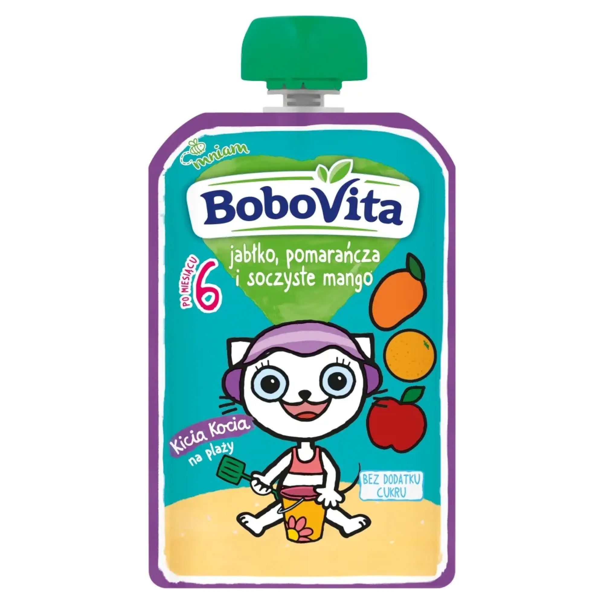 BoboVita Kicia Kocia Mus jabłko mango pomarańcza po 6 miesiącu, 100 g zdjęcie