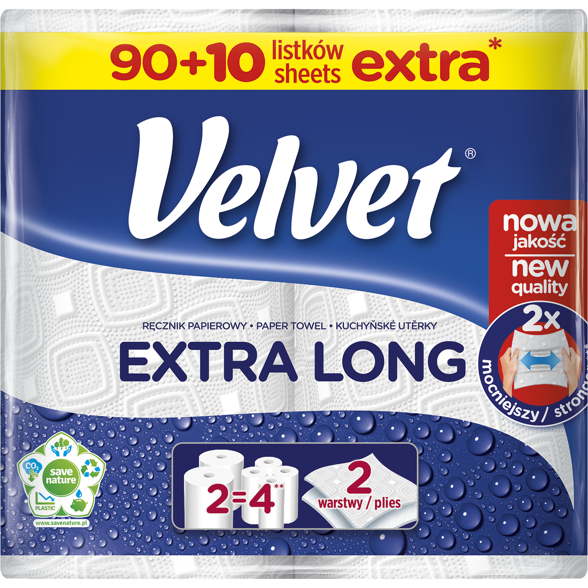 Velvet, Ręcznik papierowy Extra Long, 2 sztuki zdjęcie