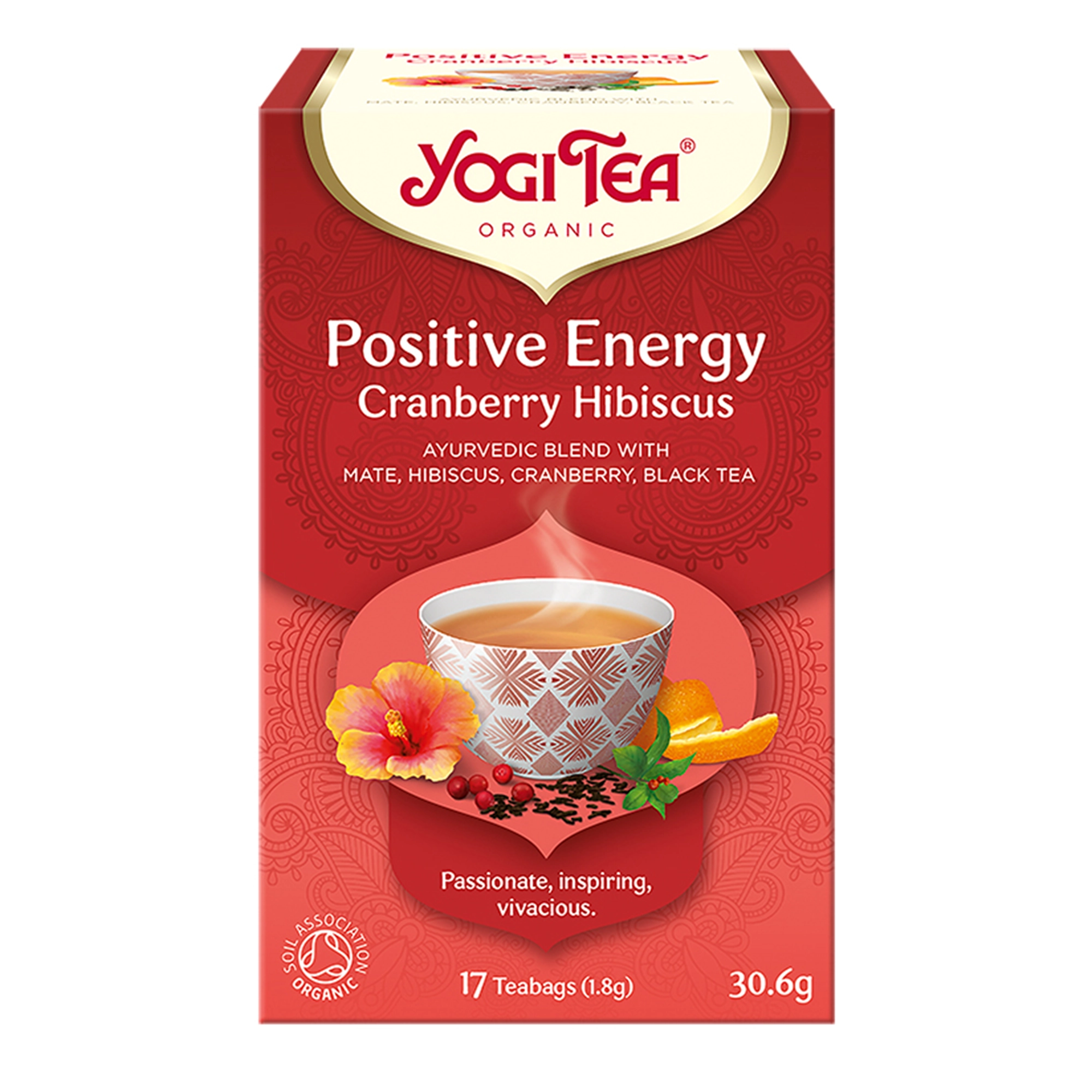 Yogi Tea Organic POSITIVE ENERGY CRANBERRY HIBISCUS Pozytywna energia BIO - 17 sasz. zdjęcie