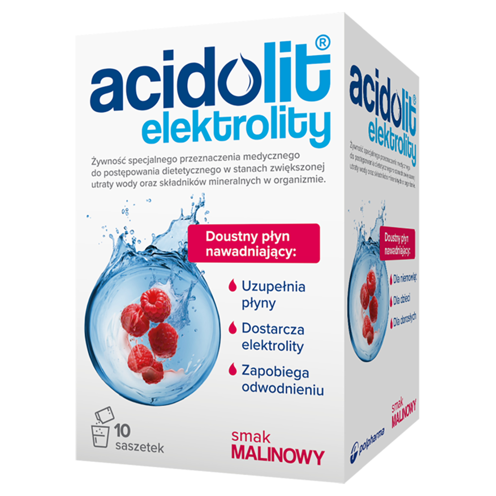 Acidolit smak malinowy proszek 10 saszetek