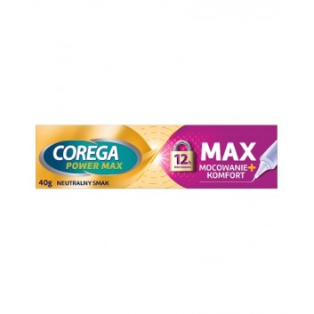 Corega Power Max Mocowanie + Komfort krem mocujący do protez zębowych 40 g