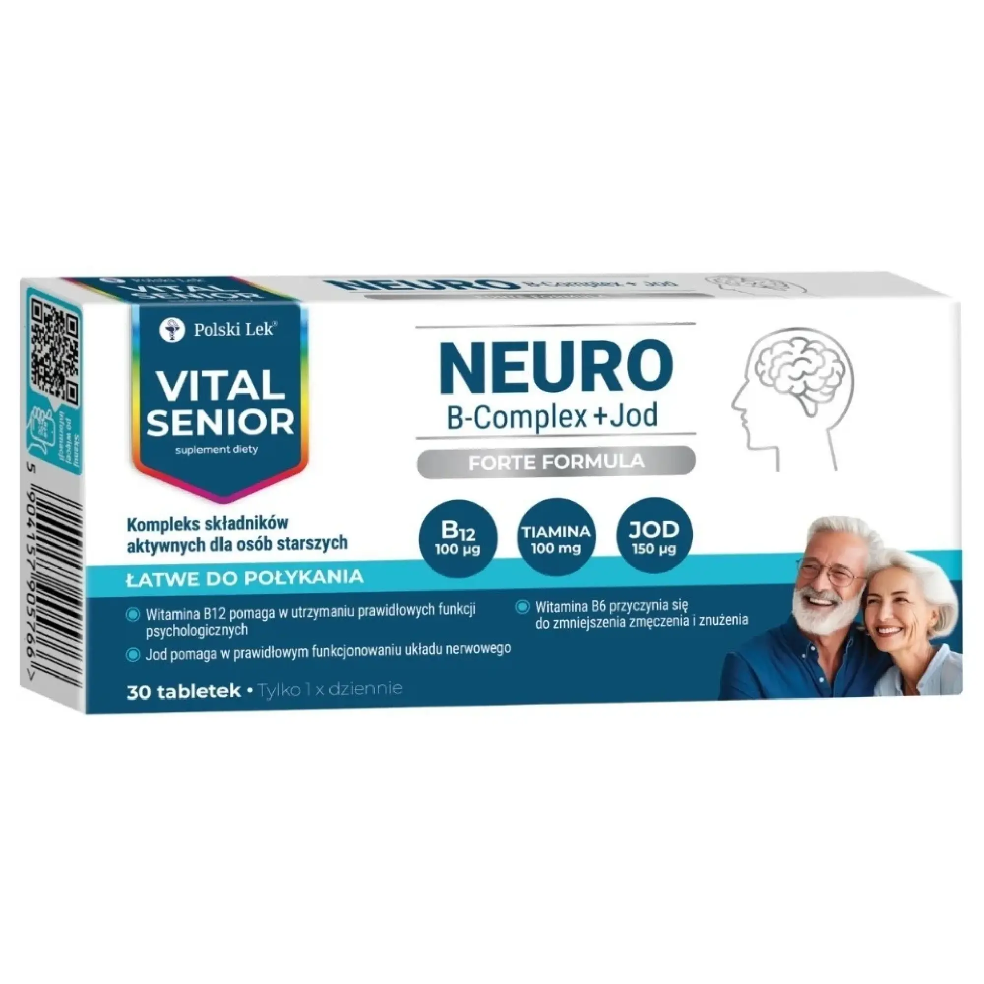 Vital Senior Neuro B-complex + Jod, tabletki, 30 sztuk        zdjęcie