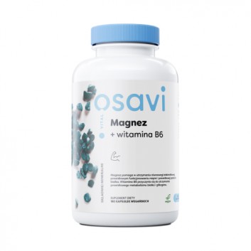 Magnez + Witamina B6, 180 vegan kaps., cena, wskazania, właściwości