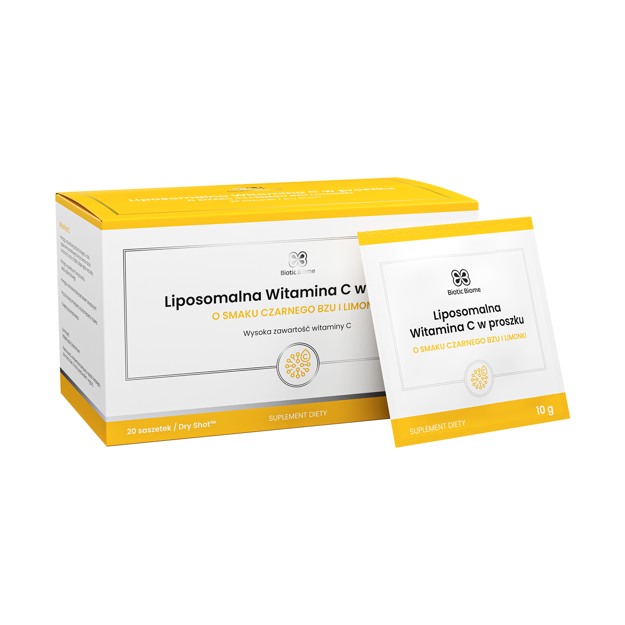 Biotic Biome, Liposomalna Witamina C w proszku, saszetki, 20 sztuk