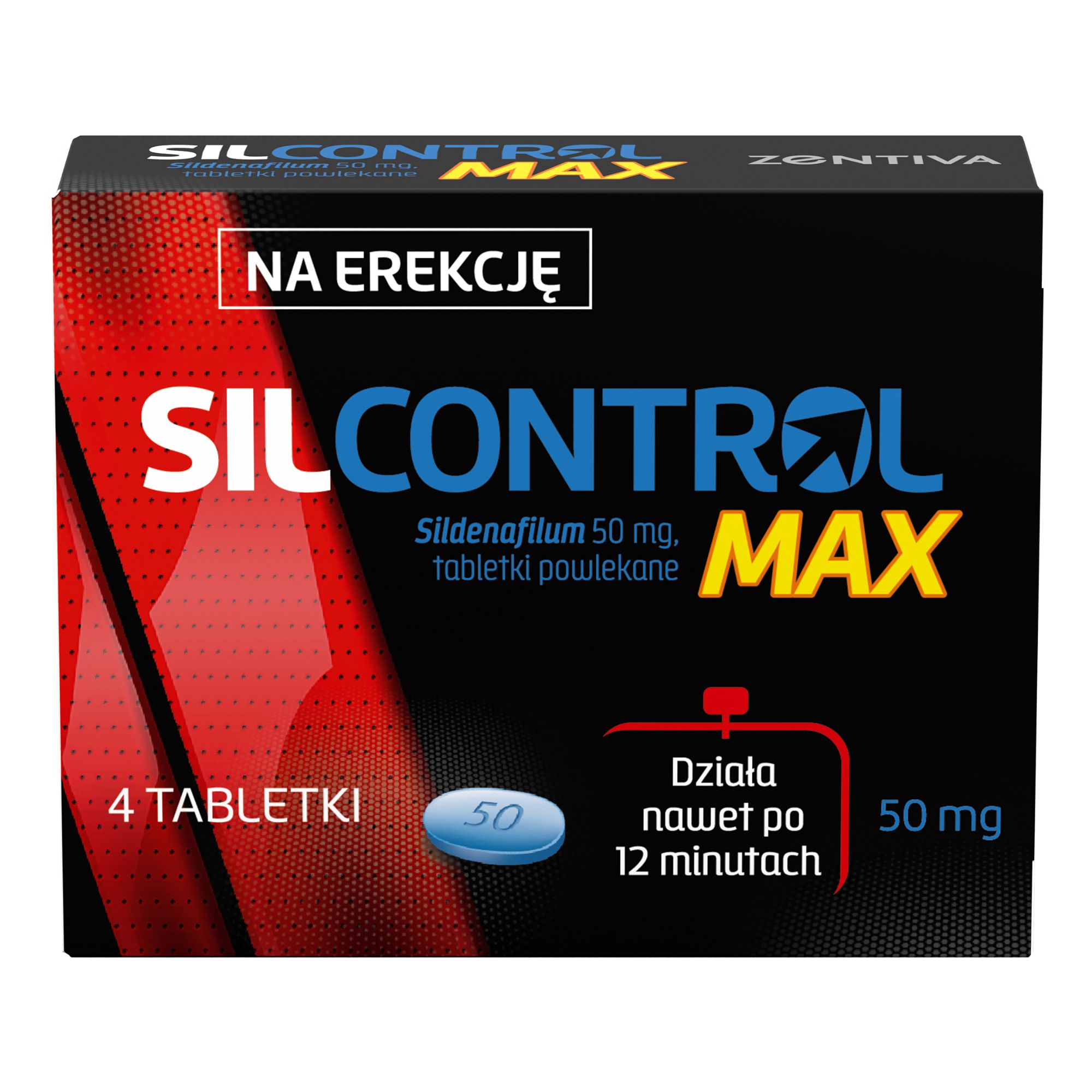Silcontrol Max, 50 mg, tabletki, 4 sztuki zdjęcie
