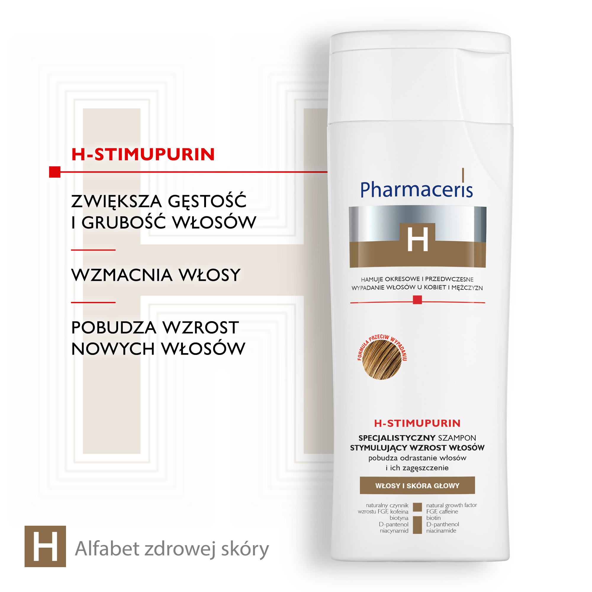Pharmaceris H Stimupurin, specjalistyczny szampon stymulujący wzrost włosów, 250 ml