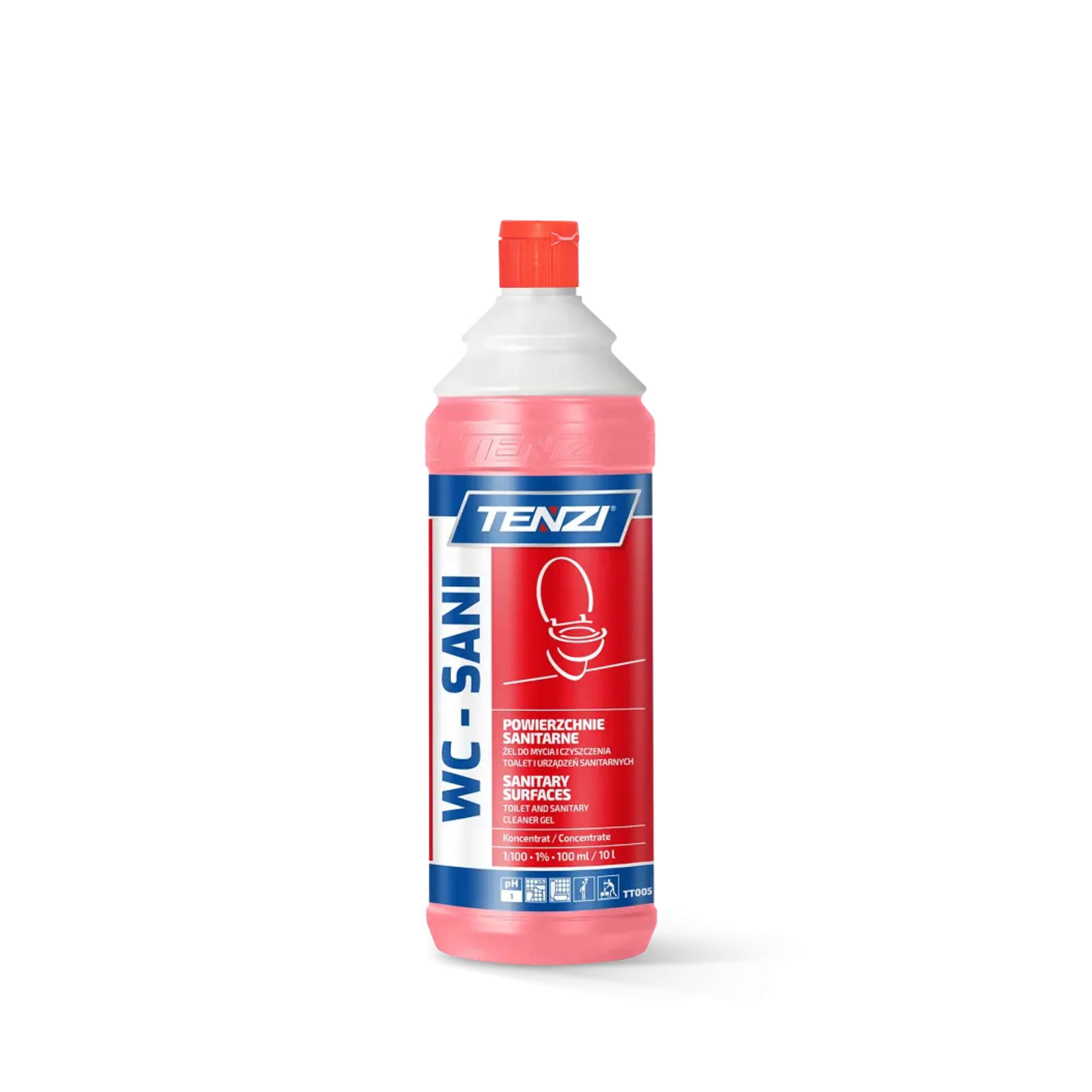 Tenzi WC-Sani Środek do czyszczenia sanitariatów w żelu, 1 litr zdjęcie