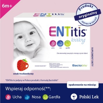 Entitis Baby, smak truskawkowy, saszetki, 30 sztuk