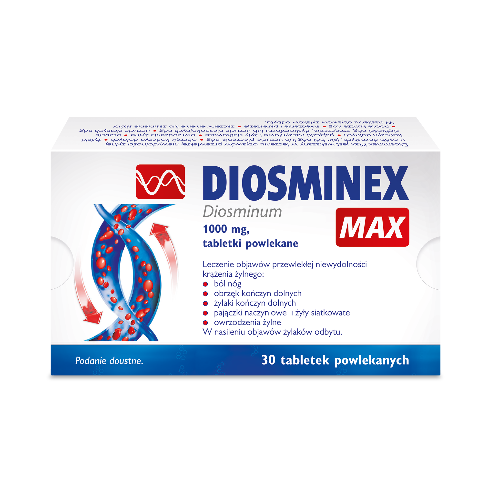 Diosminex Max, 1000 mg, tabletki powlekane, 30 sztuk zdjęcie