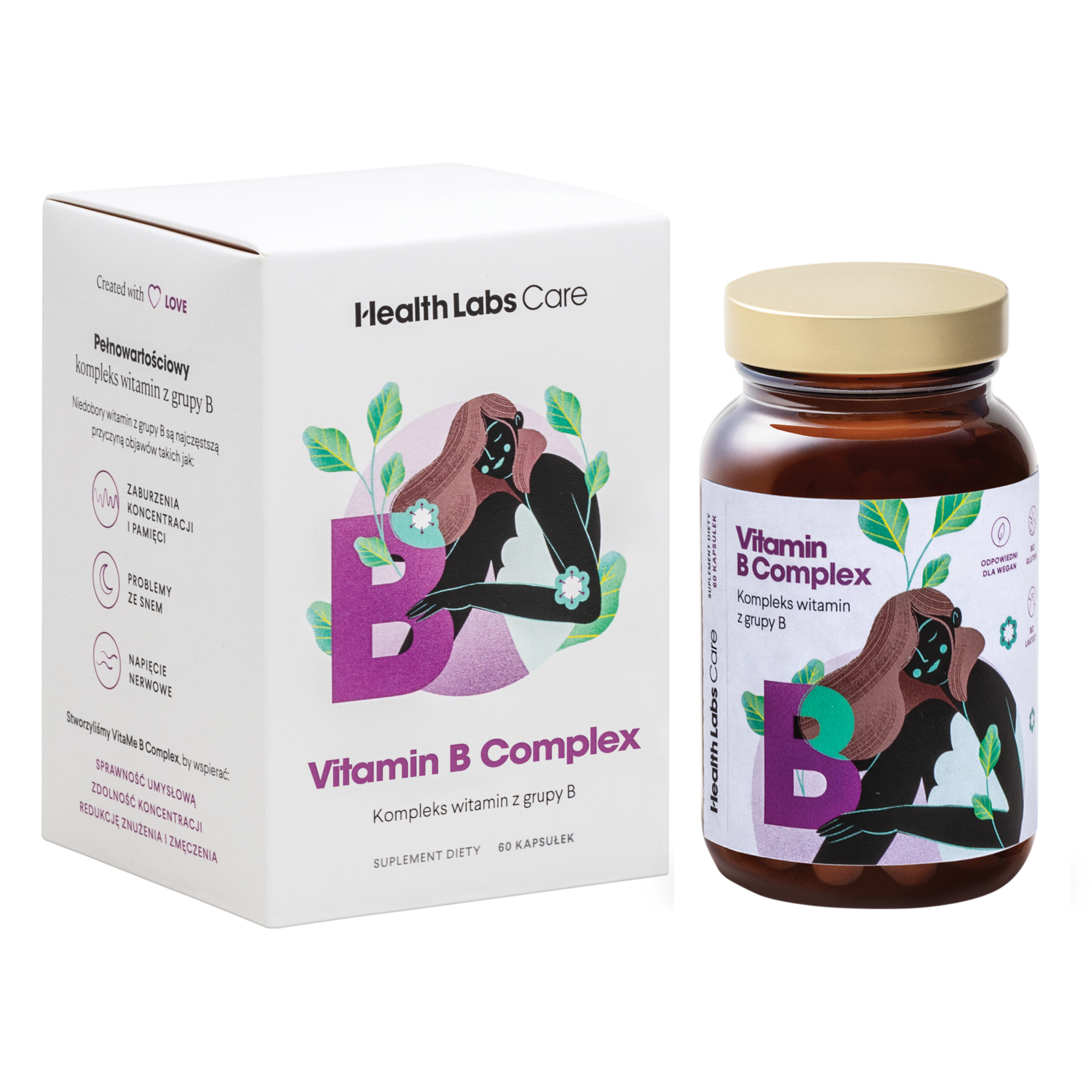 Health Labs Care, Vitamin B Complex, kapsułki, 60 sztuk